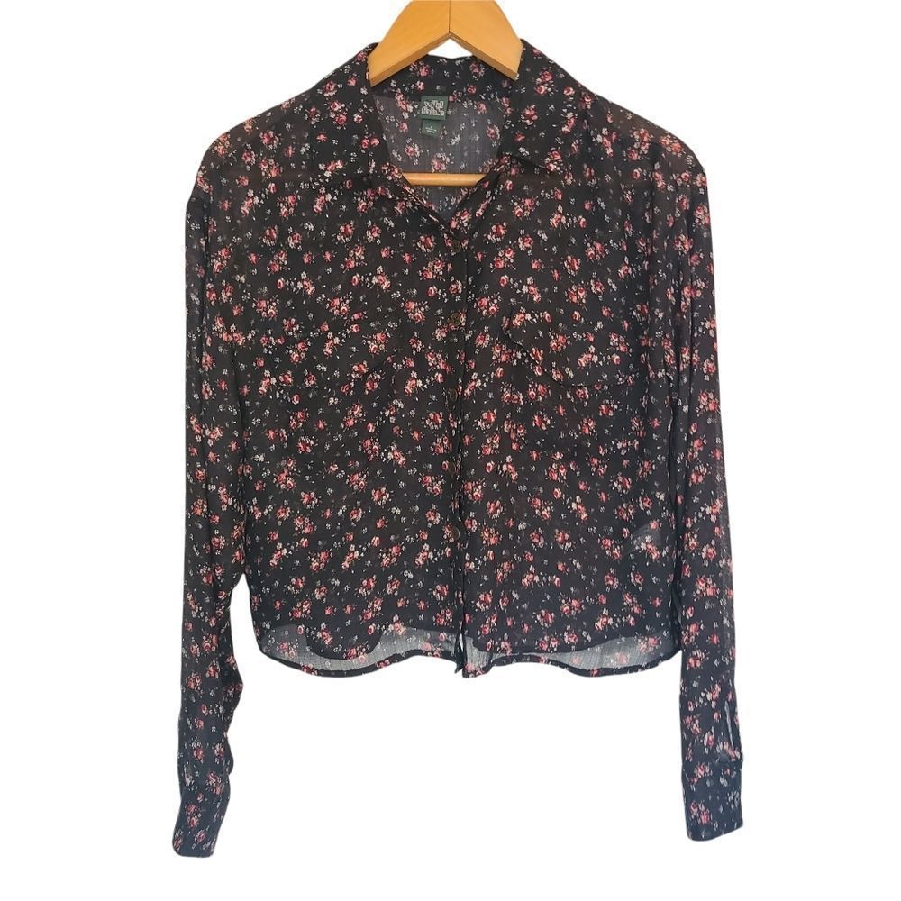 WILD FABLE Floral Button Down Shirt Top Size Small